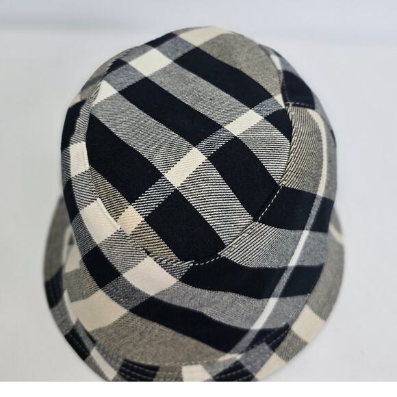 Burberry Nova Check Bucket Hat Leather Strap Brim NWT Size M main image 9